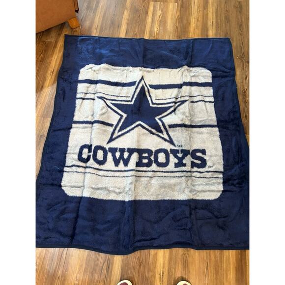 Vtg 1994 Dallas Cowboys Plush Throw Fleece Blanket Team NFL 60”X50” Blue NOS NWT - Picture 11 of 14